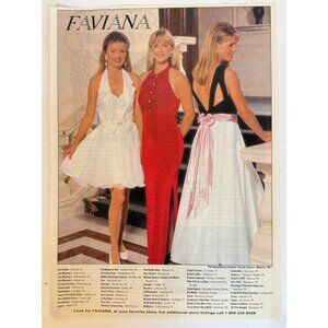 Vintage 1994 Faviana Girls in Prom Formal Dresses Advertisement Print Ad